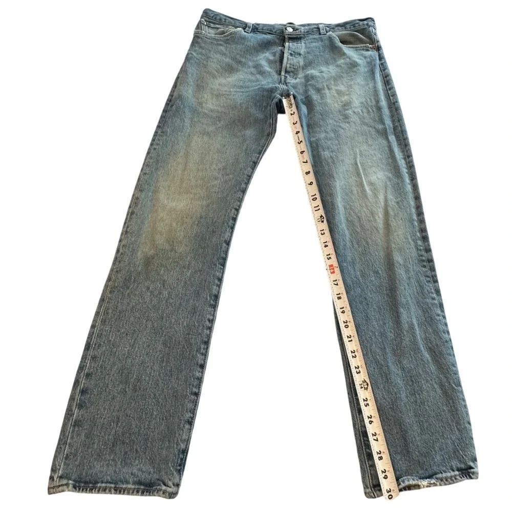 Levi's 501‎ '93 Straight Leg Jeans Mens 34x32 Light Blue Button Fly Denim